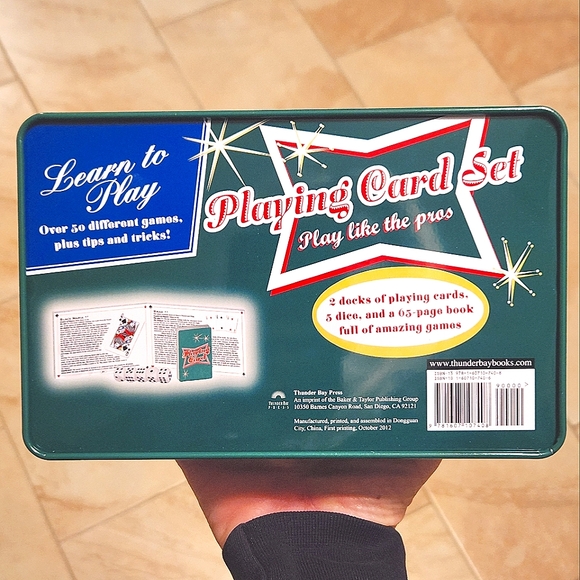 Learn To Play Over 50 Games Playing Card Set In Metal Tin By Thunder Bay Press - Picture 2 of 7